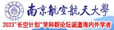 粉嫩性爱视频南京航空航天大学2023“长空计划”学科群论坛诚邀海内外学者